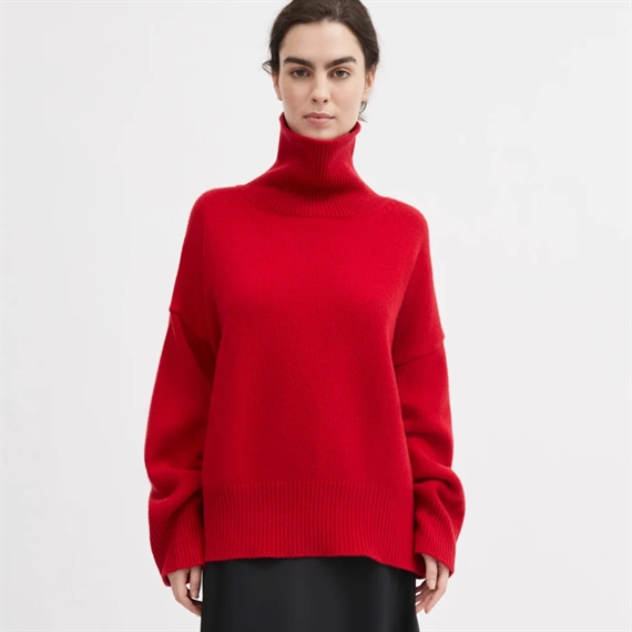 Skall Studio Silene T-neck Strik, Aurora Red 